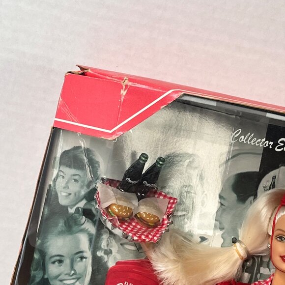 Coca-Cola 1999 Barbie Collector Edition Doll In Red Gingham Dress box damaged - Picture 5 of 8